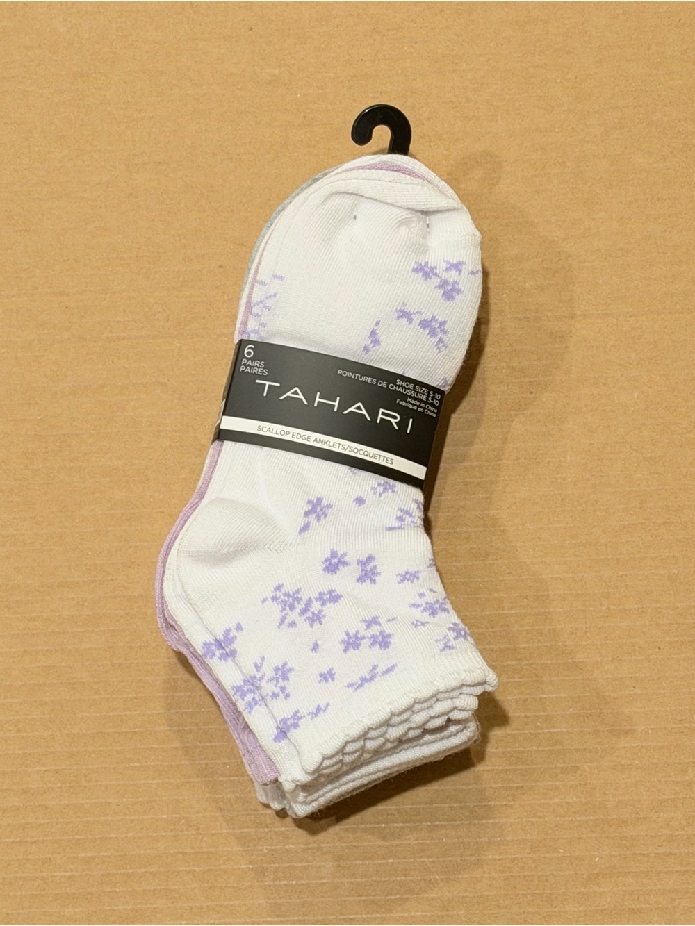 Tahari Women’s Assorted Ankle Socks Lupine/ Lavender/ White/ Grey Size 6 Pairs